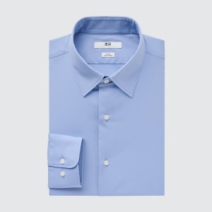 Pánské Košile Uniqlo Easy Care Stretch Slim Fit Long-Sleeve Blankyt | 8012-VMNFT