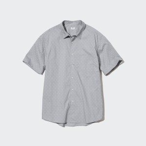 Pánské Košile Uniqlo Extra Fine Bavlněné Krátké-Sleeve Šedé | 8352-ZNPED