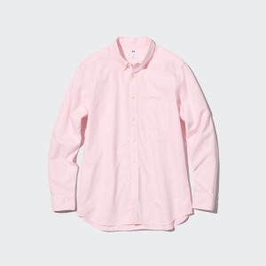 Pánské Košile Uniqlo Oxford Slim-Fit Long-Sleeve Růžové | 1785-KBCDJ