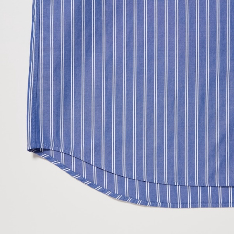 Dámské Košile Uniqlo Extra Fine Bavlněné Broadcloth Long-Sleeve Blankyt | 4120-JYKFL